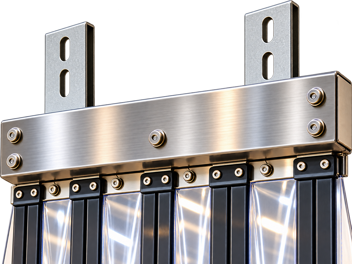 Стальная направляющая и пластины крепления магнитной завесы